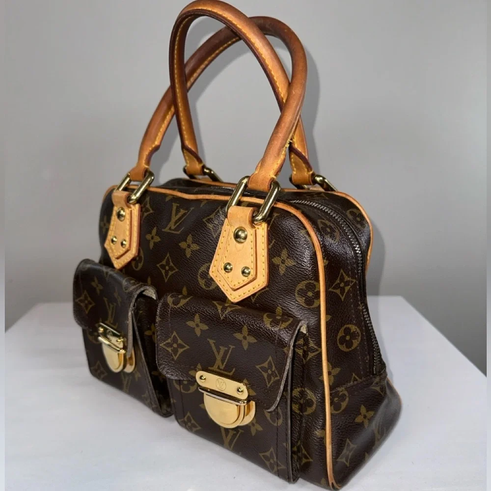 Louis Vuitton Manhattan PM Monogram Canvas Satchel BAG AUTHENTICATED